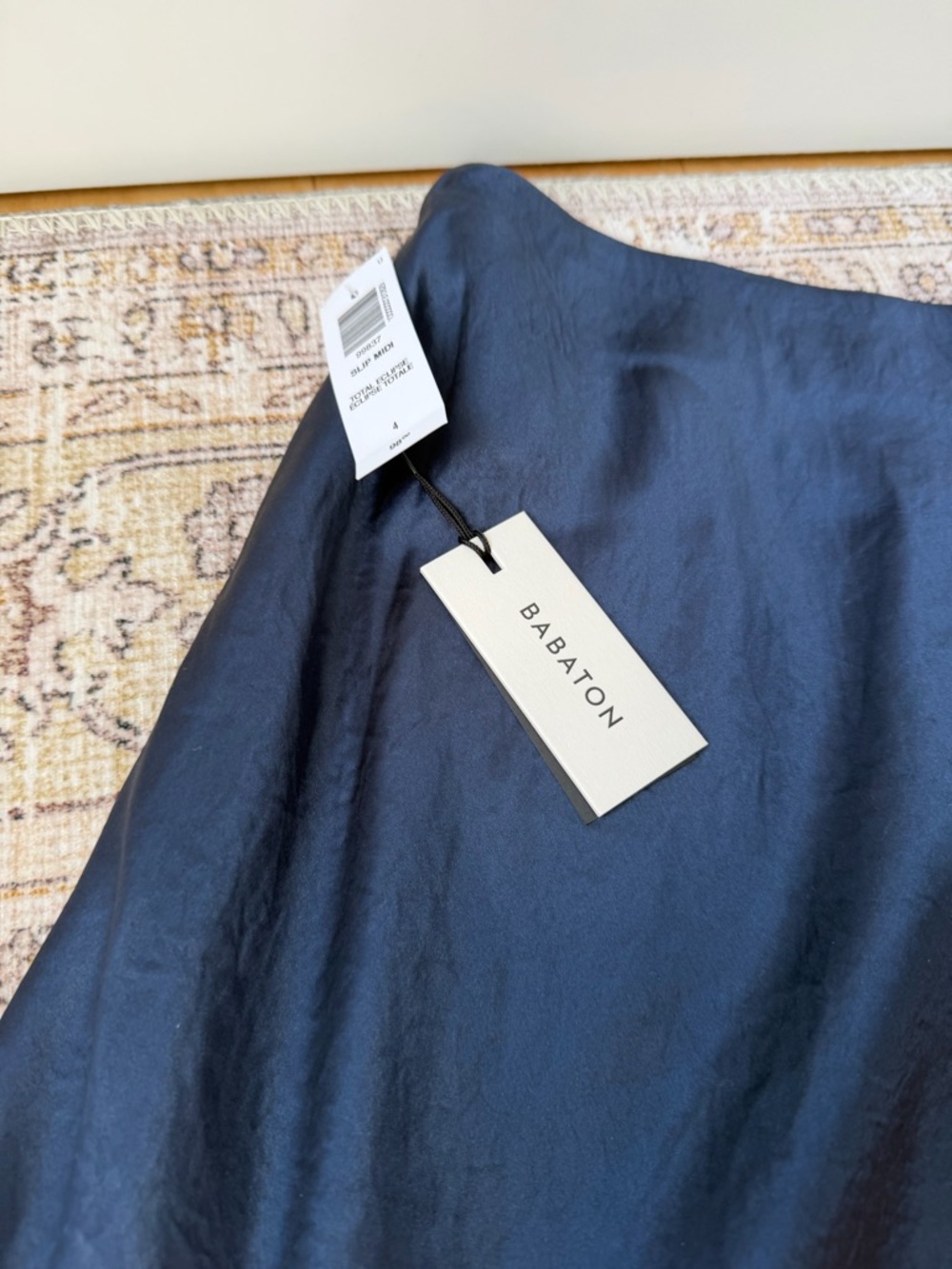 NWT Babaton Midnight Navy Satin Maxi Skirt - Picture 2 of 3